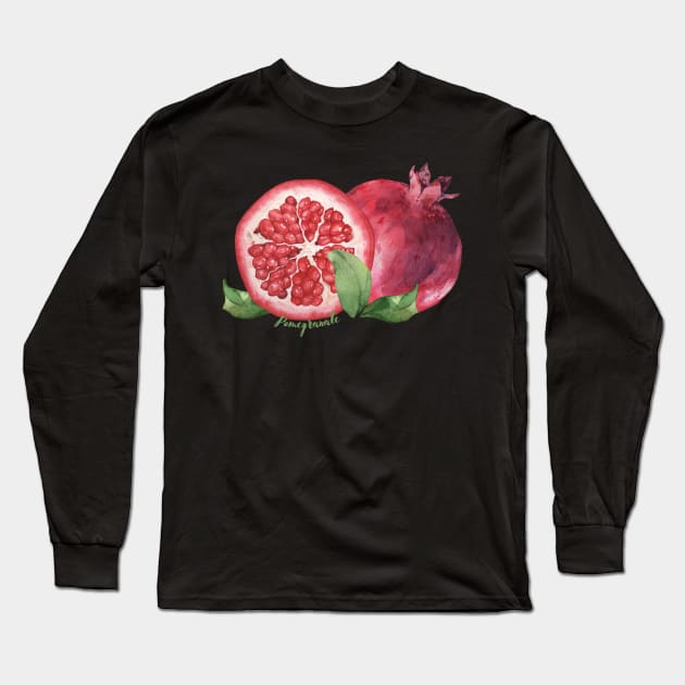 Pomegranate Fruits Long Sleeve T-Shirt by gronly